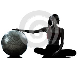 Woman exercising fitness ball