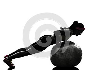 Woman exercising fitness workout push ups