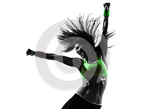 Woman exercising fitness zumba dancing silhouette