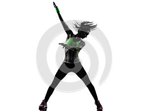 Woman exercising fitness zumba dancing silhouette