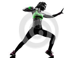 Woman exercising fitness zumba dancing silhouette