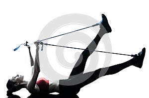 Woman exercising gymstick
