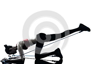 Woman exercising gymstick