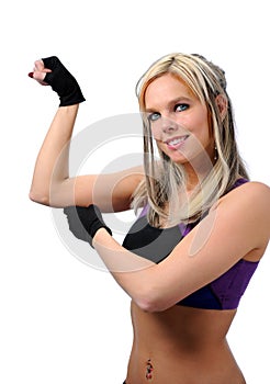 Woman exercising muscles