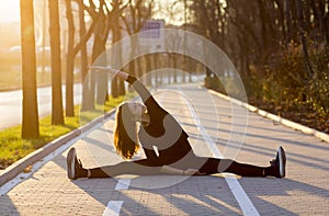 Woman exercising outdoors