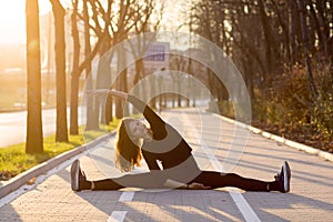 Woman exercising outdoors