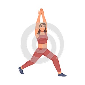 Woman exercising, stretching and warming up