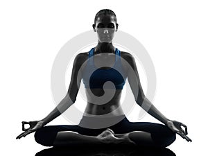 Woman exercising yoga meditating