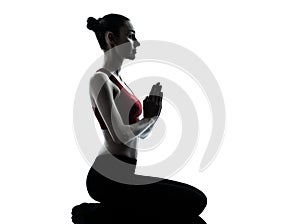 Woman exercising yoga meditation