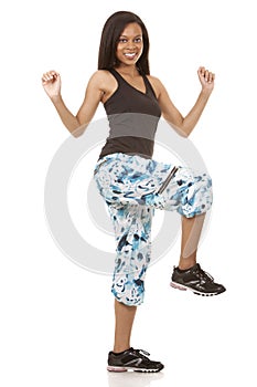 Woman exercising zumba photo