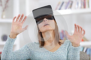 woman experiencing virtual reality