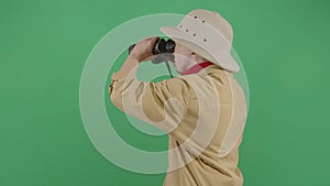 Woman Explorer Watching Through Binoculars
