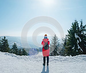 Woman Exploring Germanys Black Forest in Winter