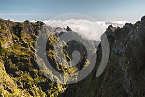 Woman exploring the montains