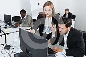 Woman expressing dissatisfaction with work