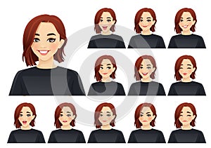 Woman expressions set