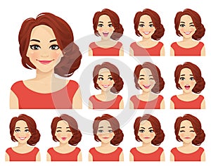 Woman expressions set photo