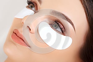 Woman Eye with Long Eyelashes. Eyelash Extension photo