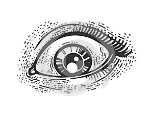 Woman eye sketch vector illustration