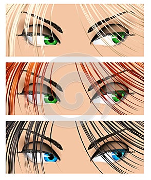 Woman eyes different colors