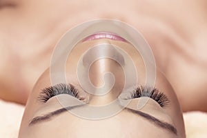 Woman Eyes with Long Eyelashes. Eyelash Extension. Lashes.