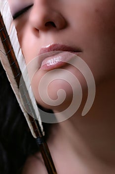 Woman Face With Arrow