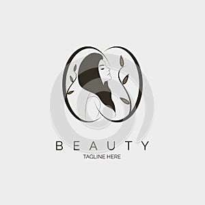 woman face beauty salon spa logo template design for brand or company and other