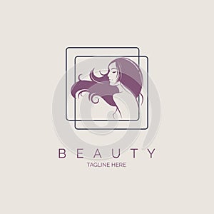 woman face beauty salon spa skincare logo template design for brand or company and other