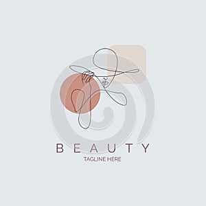 woman face beauty salon spa skincare logo template design for brand or company and other