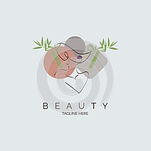 woman face beauty salon spa skincare logo template design for brand or company and other