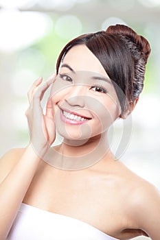 Woman face and eye care