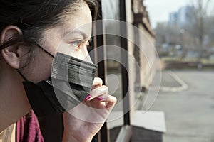 Woman with face mask