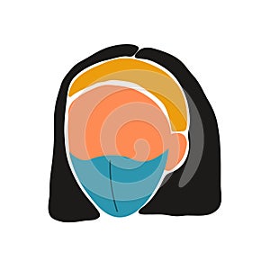 Woman face with mask abstract art