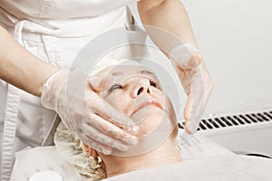 Woman at face massage