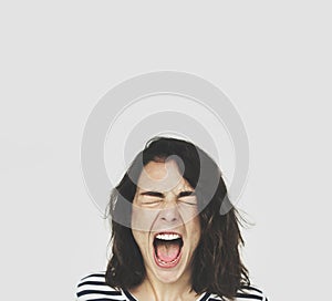 Woman Face Scream Expression Emotion photo