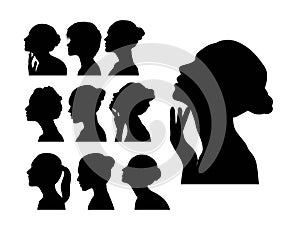 Woman Face Silhouette, art vector design