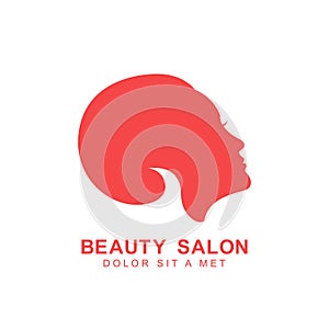 Woman face silhouette, beauty salon or spa logo