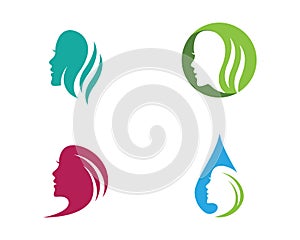 Woman face silhouette character illustration logo icon