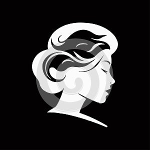 A woman face silhouette with elegant and minimal design. Perfect for logos, icons, and designs related to beauty, fashion, and