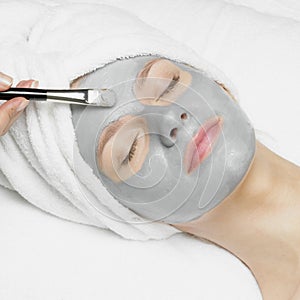 Woman with facial mask