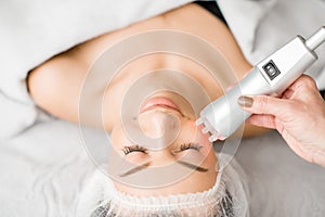 Woman during a facial massage