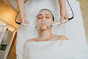 Woman facial spa massage