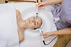 Woman facial spa massage