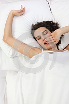 Woman falling asleep