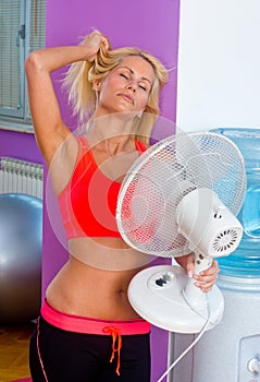 Woman with fan