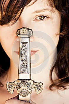 Woman with fantasy dagger