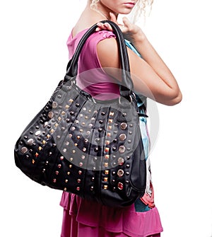 Woman and fashion bag (handbag)