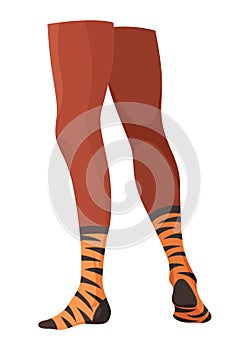 Woman fashion stocking, cartoon icon. Legs in fashionable socks. Elegant female legs. Clothing pieces, garment with