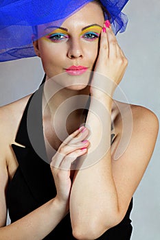 Woman in fashionable hat