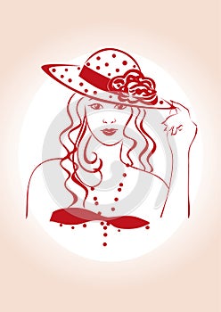 Woman in fashionable hat